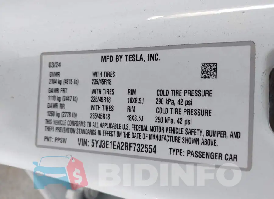 5YJ3E1EA2RF732554 Photo# 9