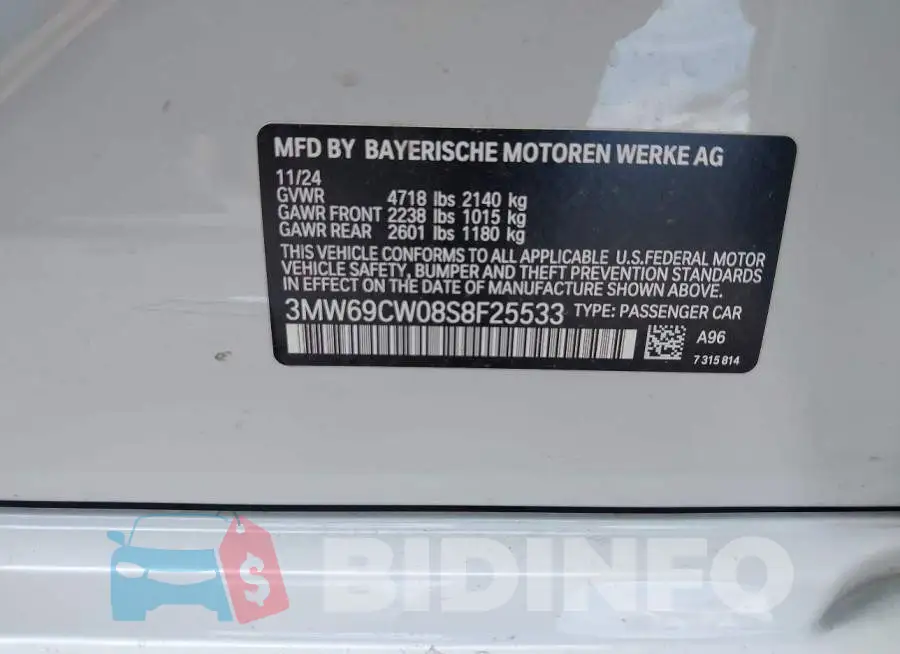 3MW69CW08S8F25533 Photo# 9