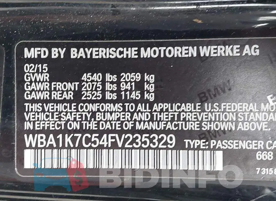 WBA1K7C54FV235329 Photo# 9