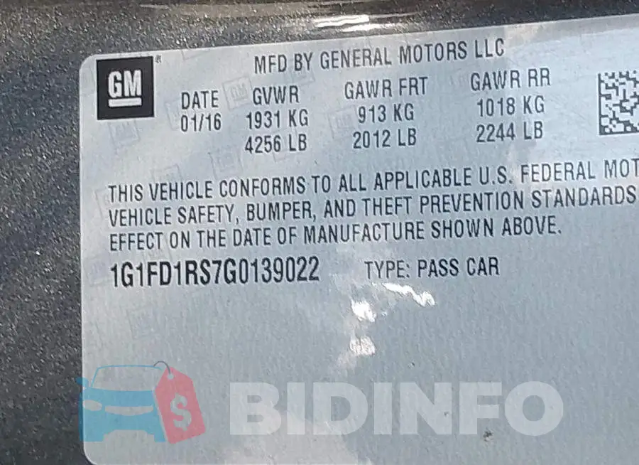 1G1FD1RS7G0139022 Photo# 9