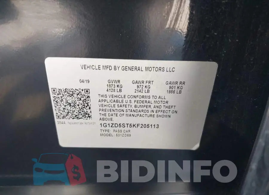 1G1ZD5ST5KF205113 Photo# 9
