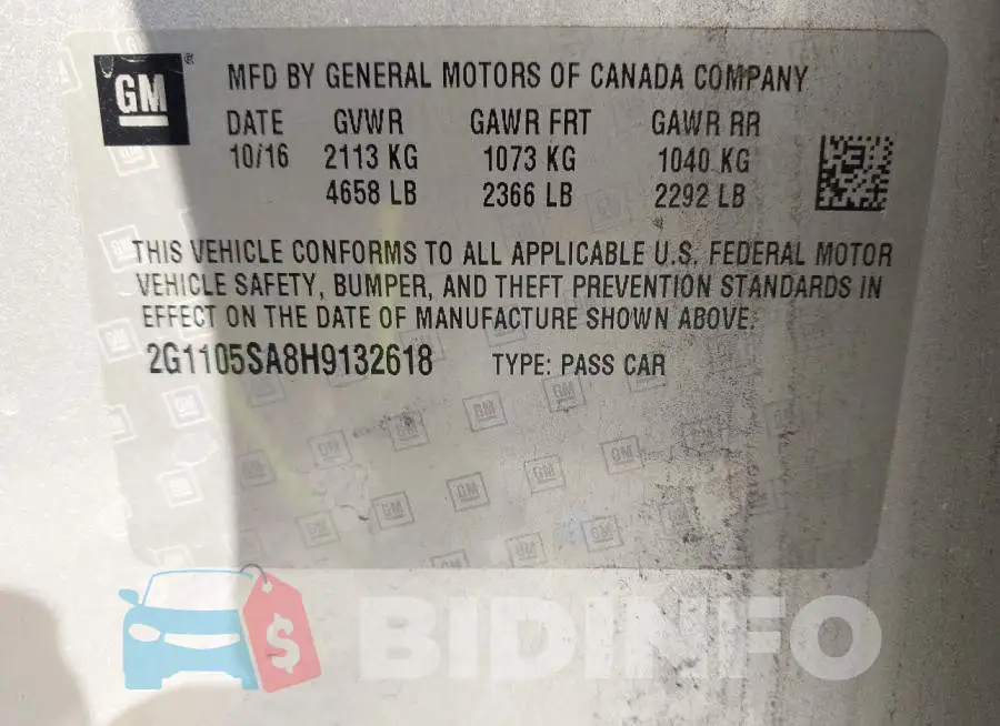 2G1105SA8H9132618 Photo# 9
