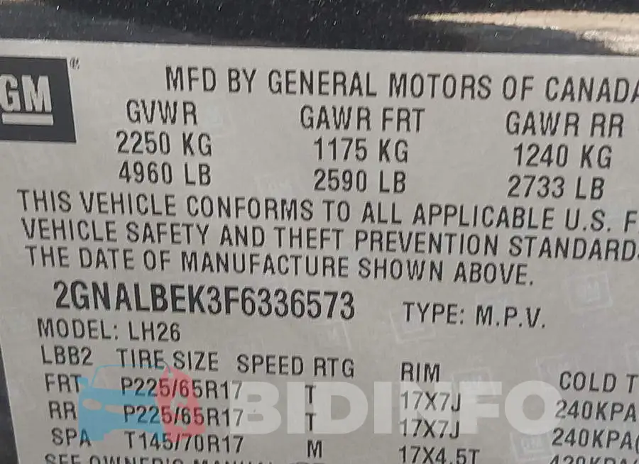 2GNALBEK3F6336573 Photo# 9