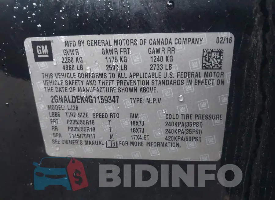 2GNALDEK4G1159347 Photo# 9