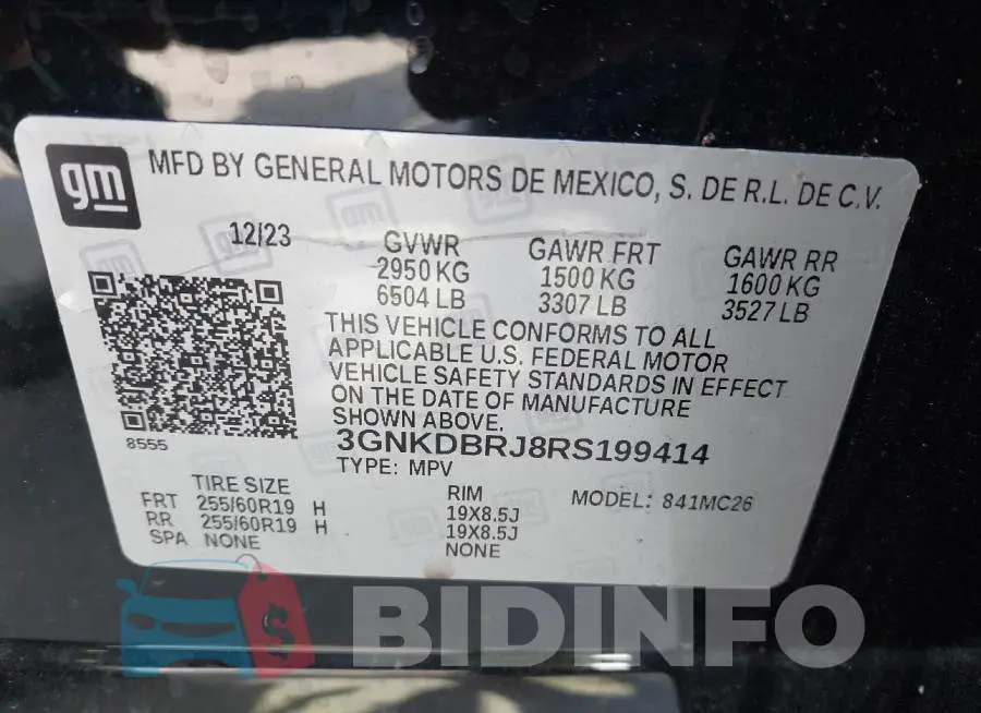 3GNKDBRJ8RS199414 Photo# 9