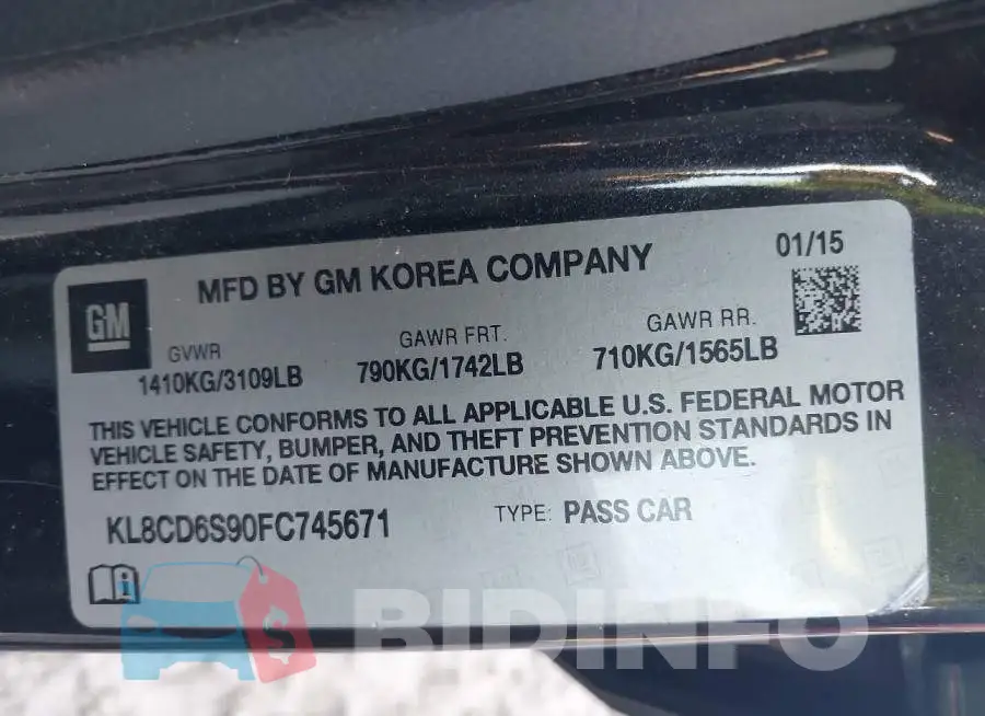 KL8CD6S90FC745671 Photo# 9