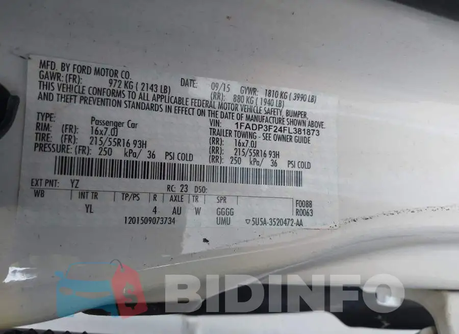 1FADP3F24FL381873 Photo# 9