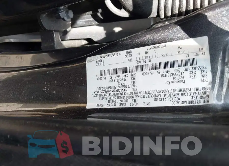 1FADP3K26FL253835 Photo# 9
