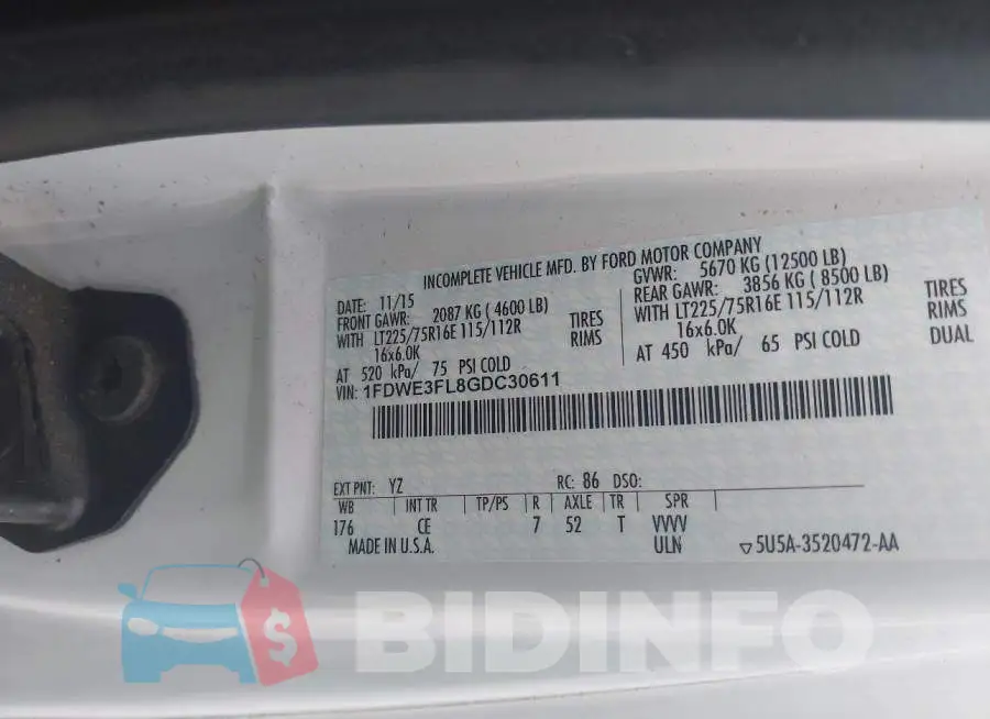 1FDWE3FL8GDC30611 Photo# 8