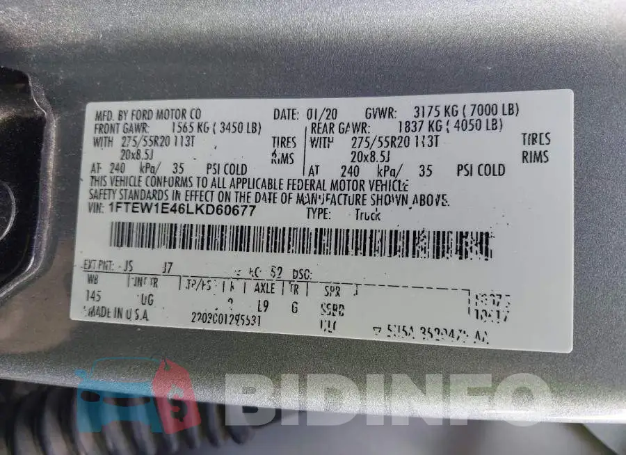 1FTEW1E46LKD60677 Photo# 9