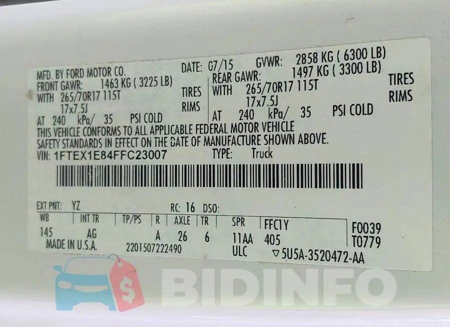 1FTEX1E84FFC23007 Photo# 9