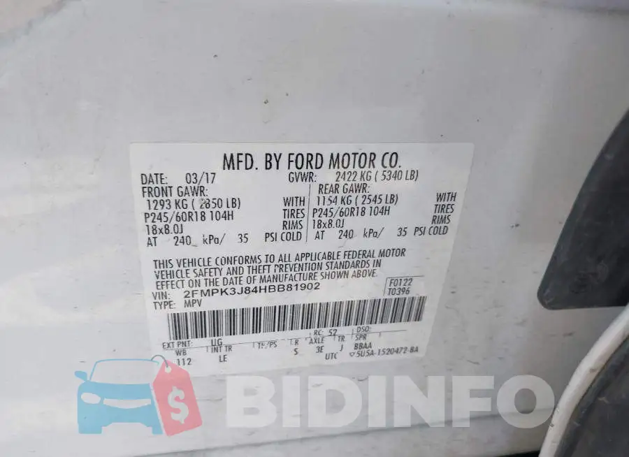 2FMPK3J84HBB81902 Photo# 9