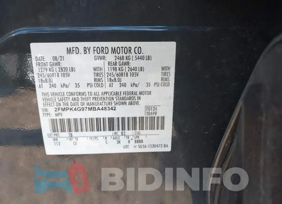 2FMPK4G97MBA48342 Photo# 9