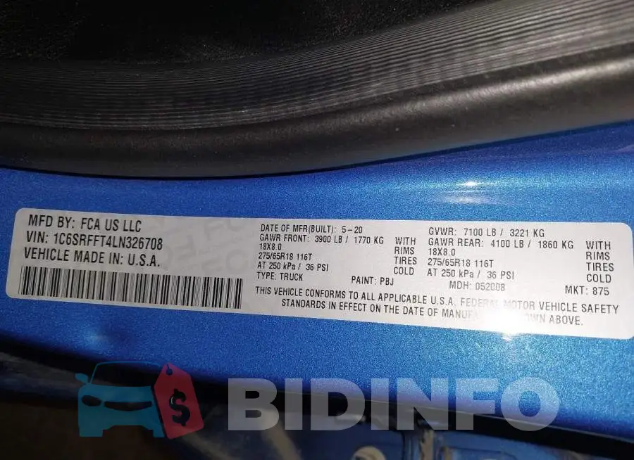 1C6SRFFT4LN326708 Photo# 9