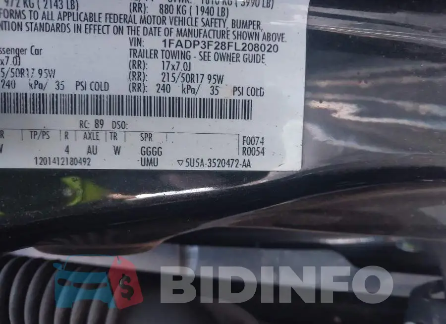 1FADP3F28FL208020 Photo# 9