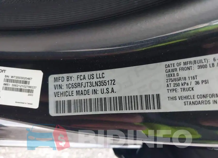 1C6SRFJT3LN355172 Photo# 9