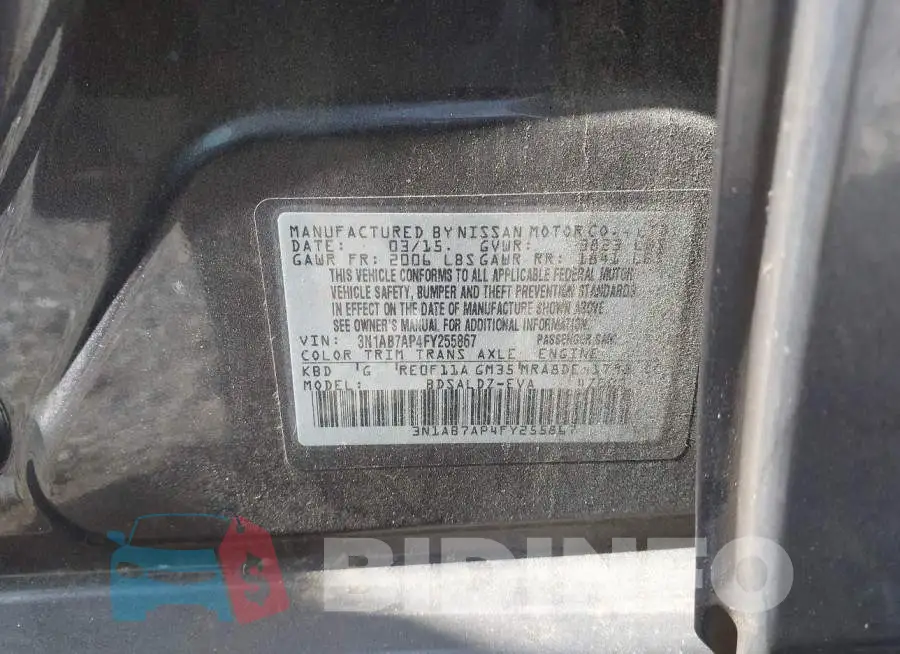 3N1AB7AP4FY255867 Photo# 9