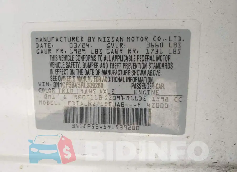 3N1CP5BV5RL539280 Photo# 9