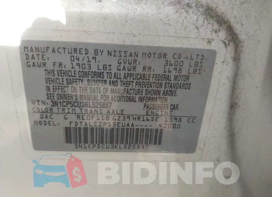 3N1CP5CU3KL525857 Photo# 9