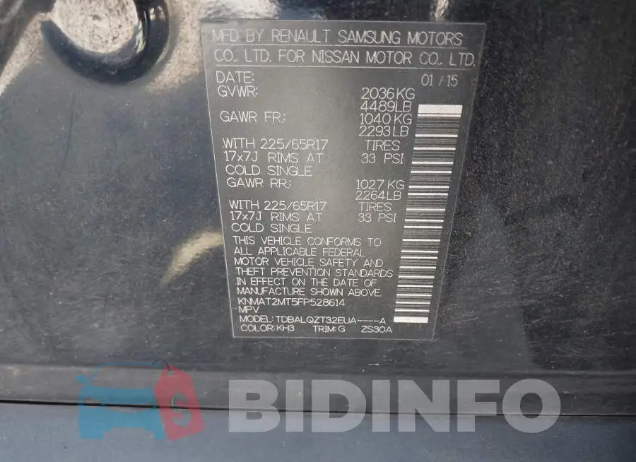 KNMAT2MT5FP528614 Photo# 9
