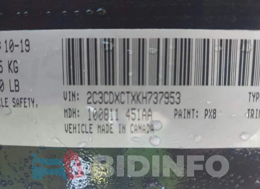 2C3CDXCTXKH737953 Photo# 9