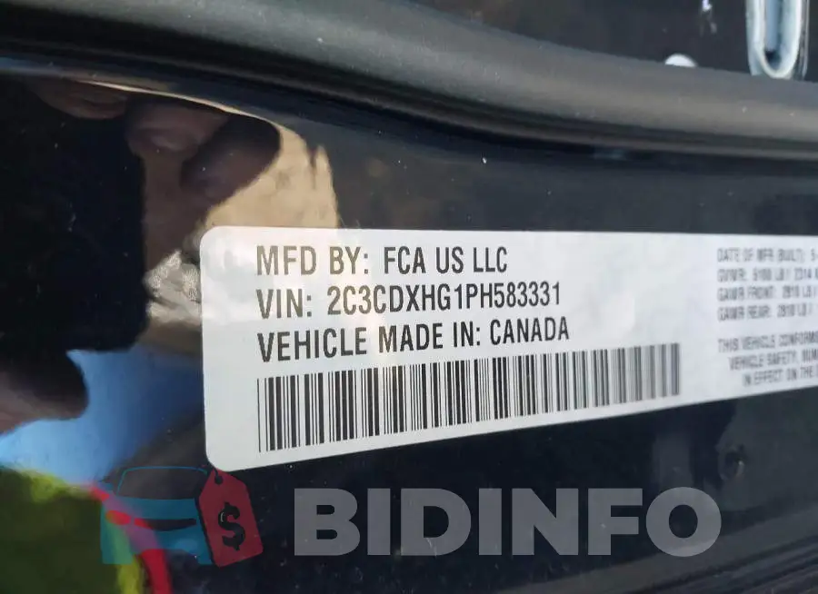 2C3CDXHG1PH583331 Photo# 9