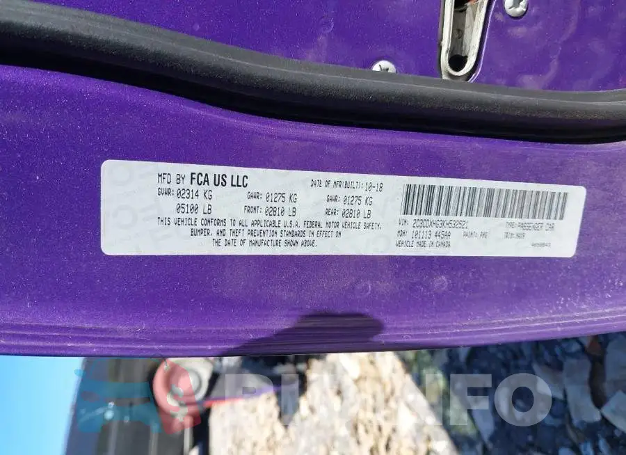 2C3CDXHG3KH532521 Photo# 9