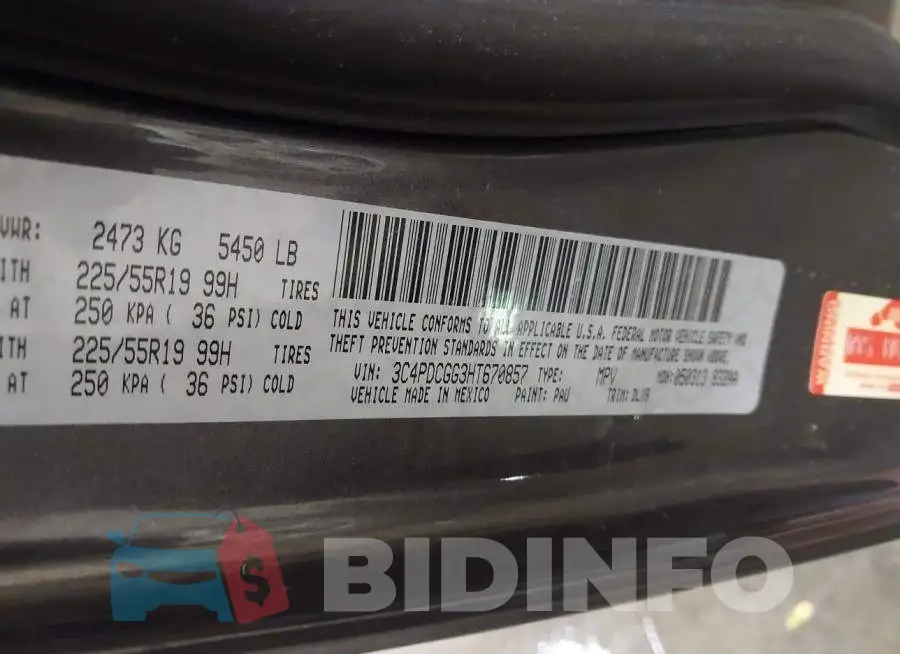 3C4PDCGG3HT670857 Photo# 9
