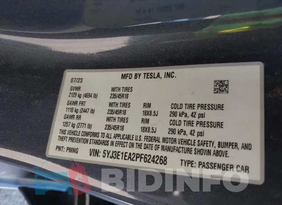 5YJ3E1EA2PF624268 Photo# 9