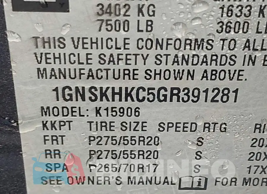1GNSKHKC5GR391281 Photo# 9