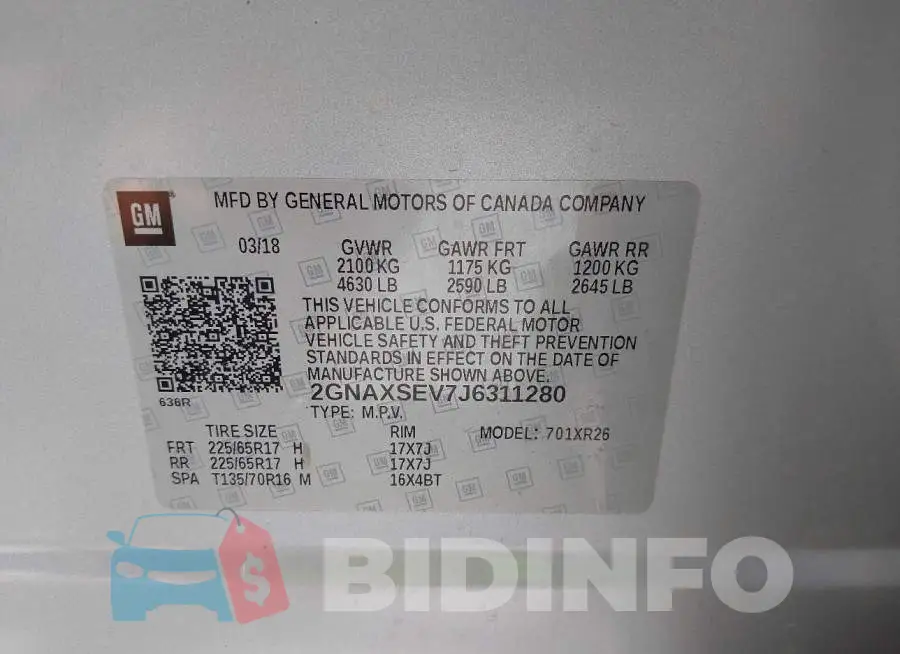 2GNAXSEV7J6311280 Photo# 9