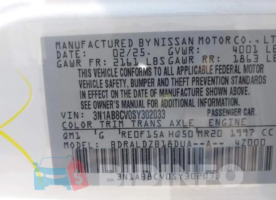 3N1AB8CV0SY302033 Photo# 9