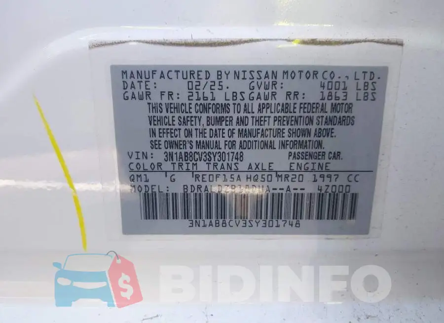 3N1AB8CV3SY301748 Photo# 9
