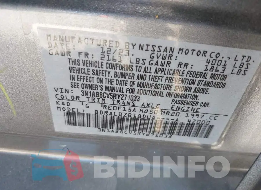 3N1AB8CV5RY271033 Photo# 9