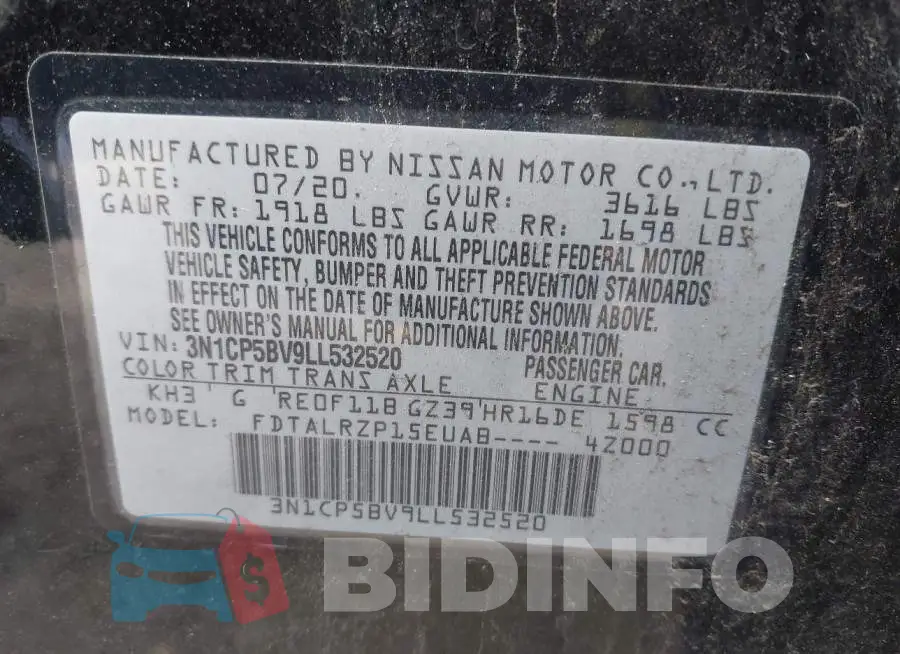 3N1CP5BV9LL532520 Photo# 9