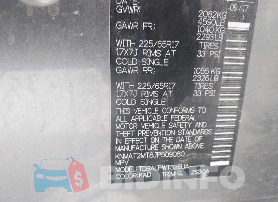 KNMAT2MT8JP509080 Photo# 9