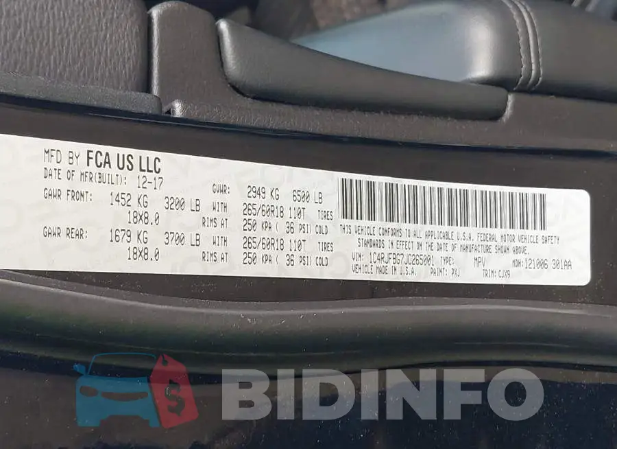 1C4RJFBG7JC265001 Photo# 9