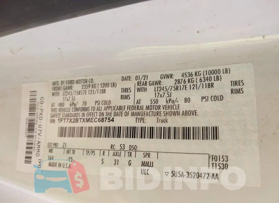 1FT7X2BTXMEC68754 Photo# 9