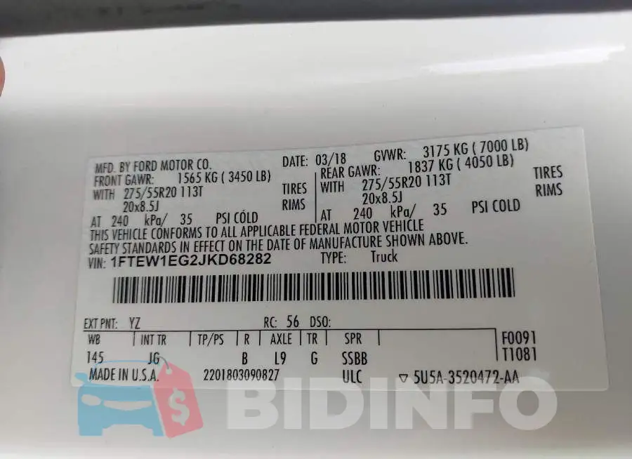 1FTEW1EG2JKD68282 Photo# 9