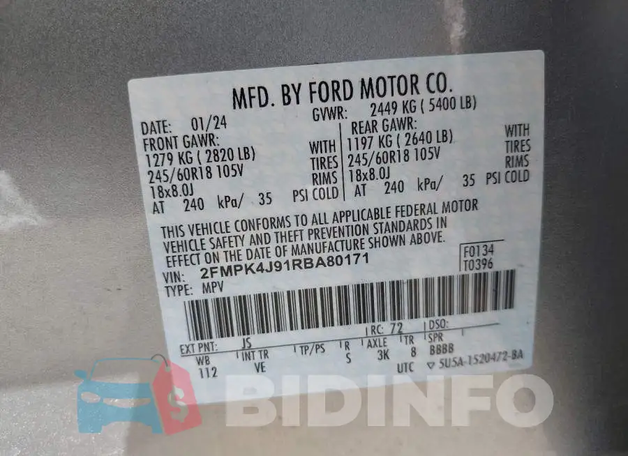 2FMPK4J91RBA80171 Photo# 9