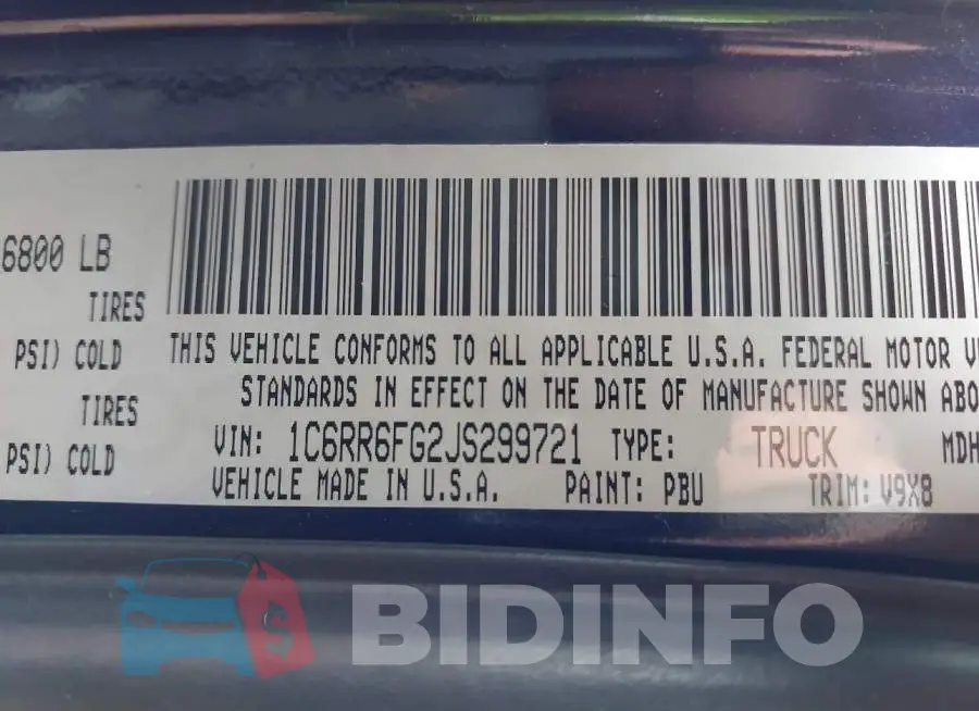 1C6RR6FG2JS299721 Photo# 9