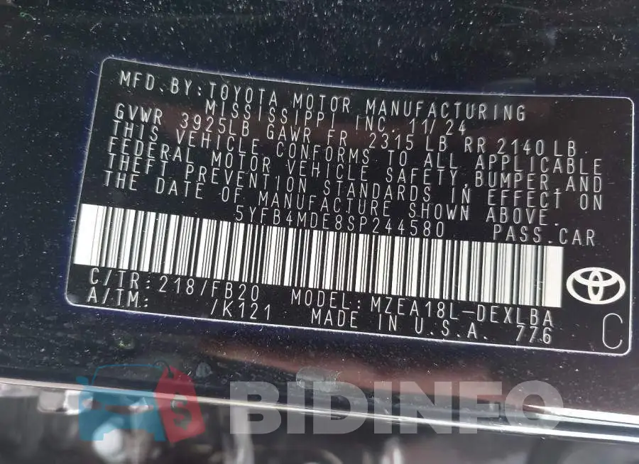 5YFB4MDE8SP244580 Photo# 9