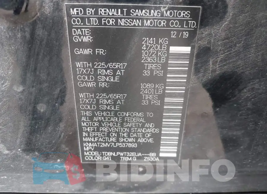 KNMAT2MV7LP537893 Photo# 9