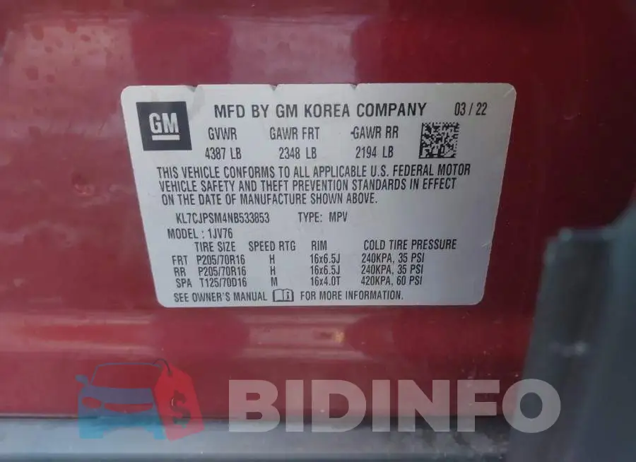 KL7CJPSM4NB533853 Photo# 9