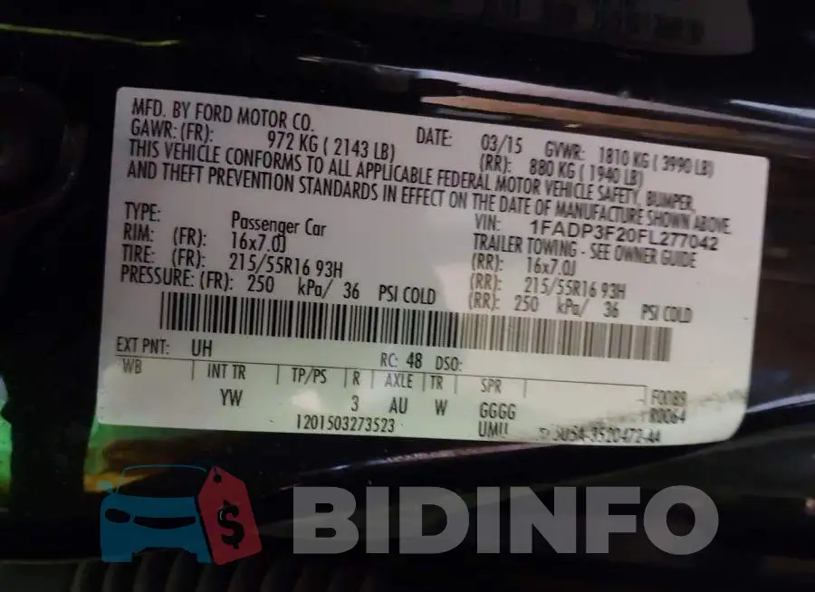 1FADP3F20FL277042 Photo# 9