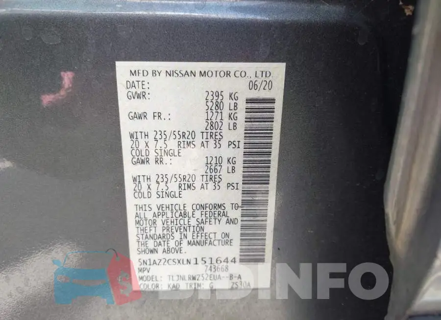 5N1AZ2CSXLN151644 Photo# 9