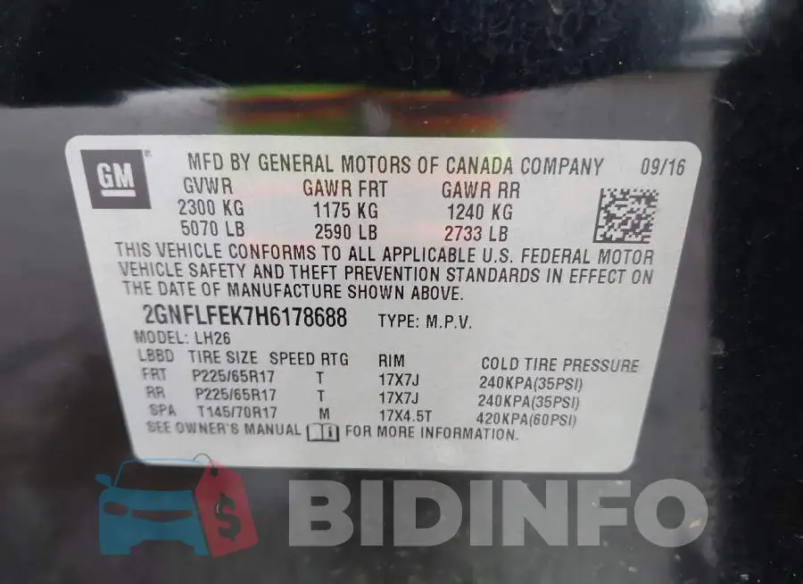 2GNFLFEK7H6178688 Photo# 9