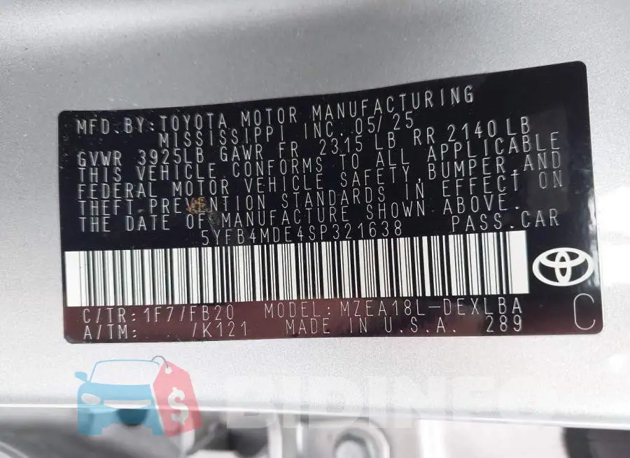 5YFB4MDE4SP321638 Photo# 9