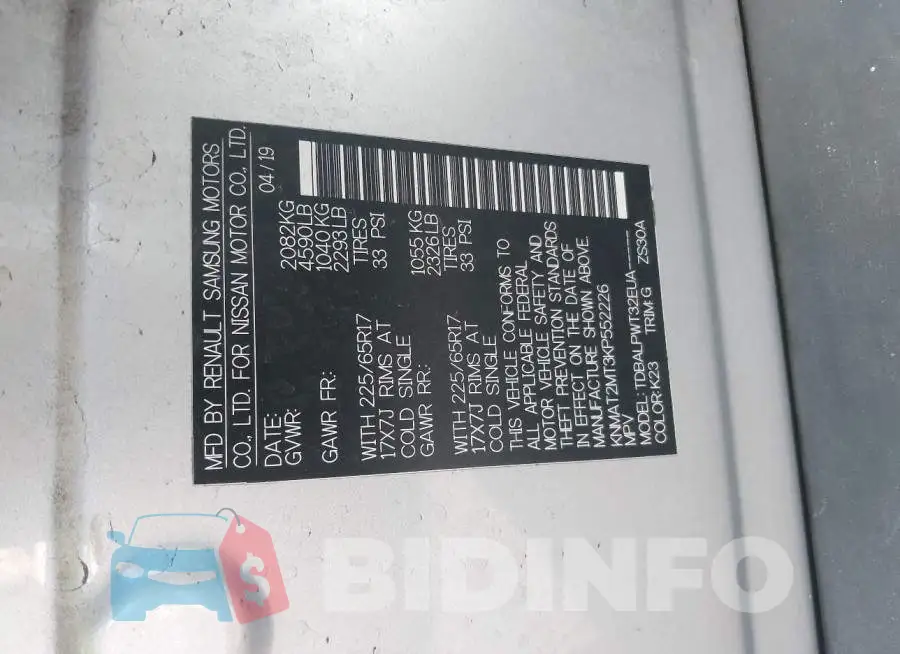 KNMAT2MT3KP552226 Photo# 9