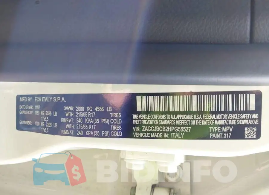 ZACCJBCB2HPG55527 Photo# 9